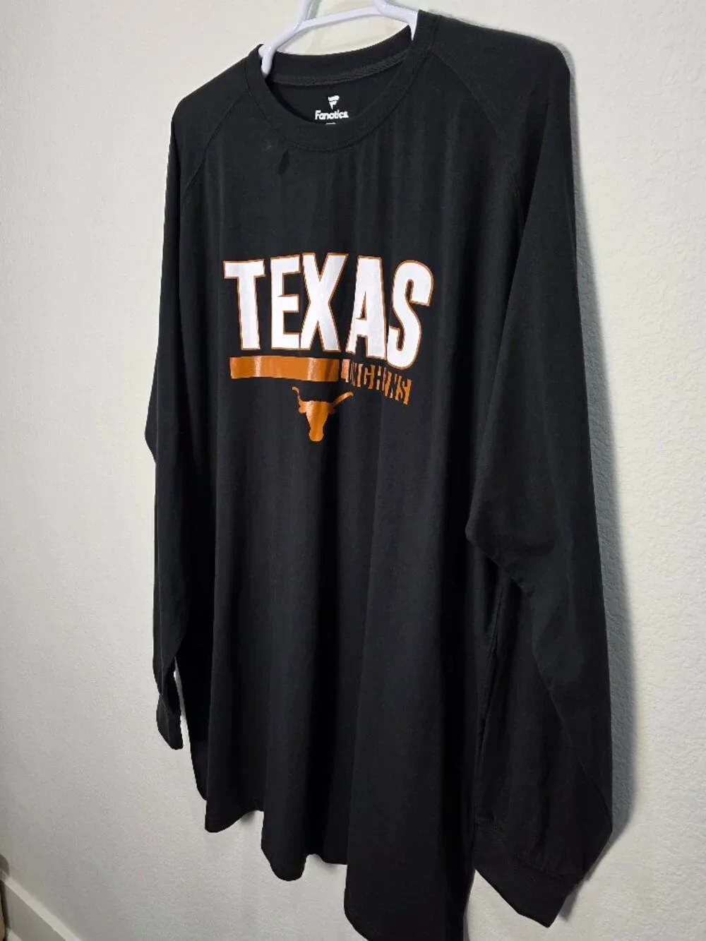 Fanatics Texas Longhorns Big & Tall Long Sleeve Shirt Men's Size 5XLT Black